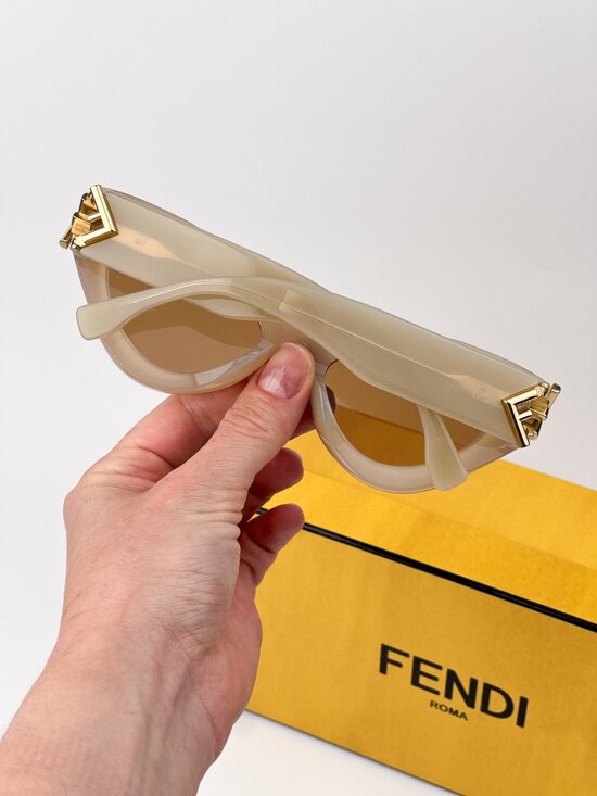 Fendi FF Diamonds FE40146I 57E Women’s Cat Eye Sunglasses – Shiny Beige / Brown main image 10